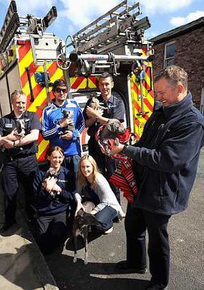 Firefighter Chris Gowler with William