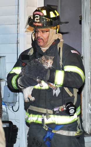 Tony Johnson carries (an angry-lookin' but safe) Figgy